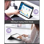 Husa pentru iPad 11 2025 11 inch Soft Shell cu functie wake-up/sleep si compartiment pentru Apple Pen, tip stand, protectie 360, negru