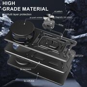 Husa pentru Realme 14 Pro+ Plus Ring Armor Kickstand Tough Rugged Cover cu protectie camera, Negru