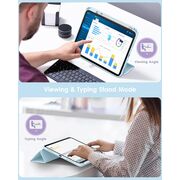 Husa pentru iPad 11 2025 11 inch Soft Shell cu functie wake-up/sleep si compartiment pentru Apple Pen, tip stand, protectie 360, sky blue