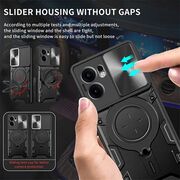Husa pentru  Oppo Reno 13F, 13FS 4G, 5G cu protecție pentru cameră și suport magnetic integrat Ring Shockproof, Roz