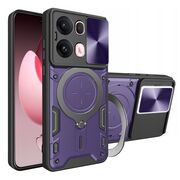 Husa pentru  Oppo Reno 13 Pro cu protecție pentru cameră și suport magnetic integrat Ring Shockproof, Mov