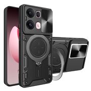 Husa pentru  Oppo Reno 13 Pro cu protecție pentru cameră și suport magnetic integrat Ring Shockproof, Negru