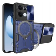 Husa pentru  Oppo Reno 13 cu protecție pentru cameră și suport magnetic integrat Ring Shockproof, Albastru