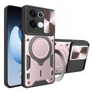 Husa pentru  Oppo Reno 13 cu protecție pentru cameră și suport magnetic integrat Ring Shockproof, Roz