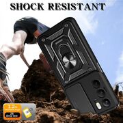 Husa pentru  Realme C75 Ring Armor Kickstand Tough Rugged Cover cu protectie camera, Negru