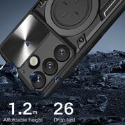 Husa pentru  Samsung Galaxy S25 Edge cu protecție pentru cameră și suport magnetic integrat Ring Shockproof, Albastru inchis