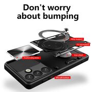 Husa pentru  Samsung Galaxy S25 Edge cu protecție pentru cameră și suport magnetic integrat Ring Shockproof, Rosu