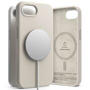Husa pentru  iPhone 16e Ringke - Silicone Magnetic MagSafe - Crem