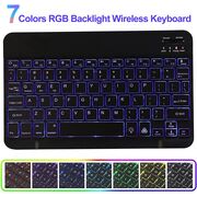 Husa pentru iPad 11 2025 cu tastatura iluminata wireless detasabila RGB 7 lights, Bluetooth, USB Type-C, functie stand si slot stylus, negru
