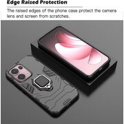 Husa pentru Oppo Reno 13 Pro cu inel Armor Kickstand Tough Rugged Cover - negru