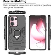 Husa pentru Oppo Reno 13 Pro cu inel Armor Kickstand Tough Rugged Cover - negru