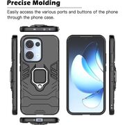 Husa pentru Oppo Reno 13 cu inel Armor Kickstand Tough Rugged Cover - negru