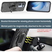 Husa pentru Oppo Reno 13 cu inel Armor Kickstand Tough Rugged Cover - negru