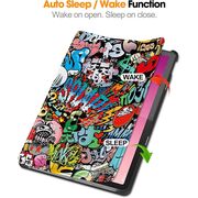 Husa pentru tableta Lenovo Tab P12 12.7 inch functie sleep/wake-up Ultralight de tip stand, graffiti