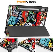 Husa pentru tableta Lenovo Tab P12 12.7 inch functie sleep/wake-up Ultralight de tip stand, graffiti