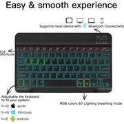 Husa pentru iPad 11 2025 cu tastatura iluminata wireless detasabila RGB 7 lights, Bluetooth, USB Type-C, functie stand si slot stylus + mouse wireless iluminat LED, negru