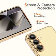 Husa pentru  Samsung Galaxy A56 cu MagSafe si protectie pentru lentile anti-shock 1.5 mm transparent - Auriu