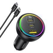 Incarcator auto 2x USB-C, USB, 152.5W, Fast Charging, RGB Ambient Light, USB-C Cable Baseus, C00036101111-00