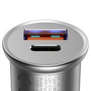 Incarcator auto bricheta Type-C, USB, PPS 30W, Baseus, CCALL-BS0S, argintiu