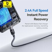 Cablu incarcare iPhone 2.4A Baseus, negru, P10382700121-00