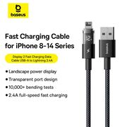 Cablu incarcare iPhone 2.4A Baseus, negru, 2m, P10382700121-01