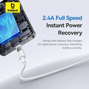 Cablu incarcare iPhone 2.4A Baseus,alb , P10382700211-01