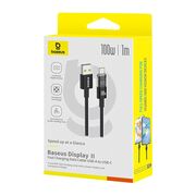 Cablu date USB-C Fast Charging, Digital Display, 100W, 1m, negru Baseus, P10382701121-00