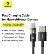 Cablu date USB-C Fast Charging, Digital Display, 100W, 1m, negru Baseus, P10382701121-00