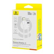Cablu date USB-C Fast Charging Digital Display, 100W, 2m, alb Baseus, P10382701211-01