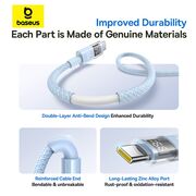 Cablu date USB-C Fast Charging Digital Display, 100W, 1m, albastru Baseus, P10382701311-00