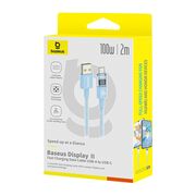 Cablu date USB-C Fast Charging Digital Display, 100W, 2m, albastru Baseus, P10382701311-01