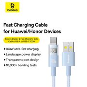 Cablu date USB-C Fast Charging Digital Display, 100W, 2m, albastru Baseus, P10382701311-01