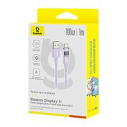 Cablu date USB-C Fast Charging Digital Display, 100W, 1m, mov Baseus, P10382701511-00