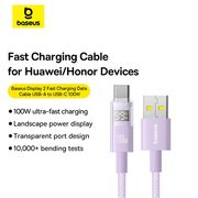Cablu date USB-C Fast Charging Digital Display, 100W, 2m, mov Baseus, P10382701511-01