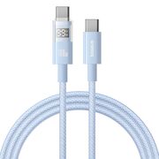 Cablu tip C cu display, Fast Charging, Type-C la Type-C, Digital Display, 100W, 2m, albastru Baseus, P10382702311-01