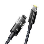 Cablu incarcare iPhone Baseus, Fast Charging, Type-C la Lightning, Digital Display, 20W, 2m, negru, P10382703121-01