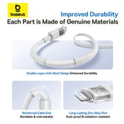 Cablu incarcare iPhone Baseus, Fast Charging, Type-C la Lightning, Digital Display, 20W, 2m, alb, P10382703211-01