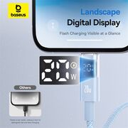 Cablu incarcare iPhone Baseus, Fast Charging, Type-C to Lightning, Digital Display, 20W, 2m, albastru, P10382703311-01