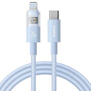 Cablu incarcare iPhone Baseus, Fast Charging, Type-C to Lightning, Digital Display, 20W, 2m, albastru, P10382703311-01