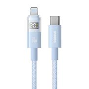 Cablu incarcare iPhone Baseus, Fast Charging, Type-C to Lightning, Digital Display, 20W, 2m, albastru, P10382703311-01