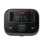 Modulator FM auto Bluetooth PD 18W, USB, USB-C, Display Baseus S-09 Lite, negru