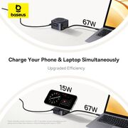 Statie incarcare Fast Charging Baseus PicoGo 2in1 Fast Charger, cu cablu Type-C la Type-C, 67W, P10276800123-00