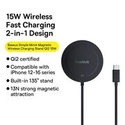 Incarcator wireless magnetic Qi2 Baseus, negru, P10273300121-02