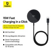 Incarcator wireless Baseus Simple Mini4 Air, 15W, negru, P10278200111-00
