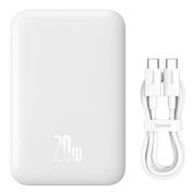 Baterie externa Baseus - power bank magnetic mini air (p10059002223-00) - usb-c, magsafe, 6000mah, 20w - alb
