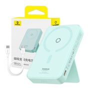 Baterie externa Baseus - power bank magpro magnetic ppcxz05 (p10064101333-00) - usb-c, 5000mah, 20w, magsafe, cable type-c, 3a, 30cm - mint