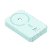 Baterie externa Baseus - power bank magpro magnetic ppcxz05 (p10064101333-00) - usb-c, 5000mah, 20w, magsafe, cable type-c, 3a, 30cm - mint