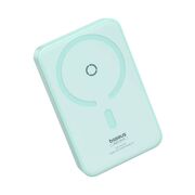 Baterie externa Baseus - power bank magpro magnetic ppcxz05 (p10064101333-00) - usb-c, 5000mah, 20w, magsafe, cable type-c, 3a, 30cm - mint