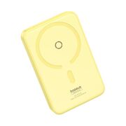 Baterie externa Baseus - power bank magpro magnetic ppcxz05 (p10064101y23-00) - usb-c, 5000mah, 20w, magsafe, cable type-c, 3a, 30cm - galben