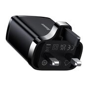 Incarcator priza Baseus - wall charger compact series (ccxj030101) - uk plug, quick charger, 2xusb, type-c, 30w - black